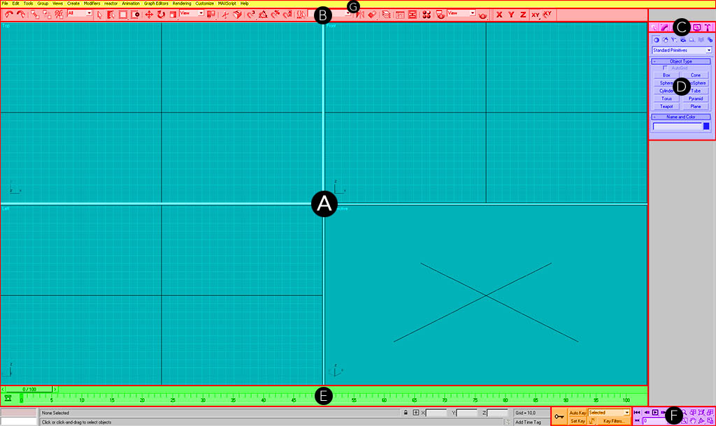 Interface de 3Dsmax9